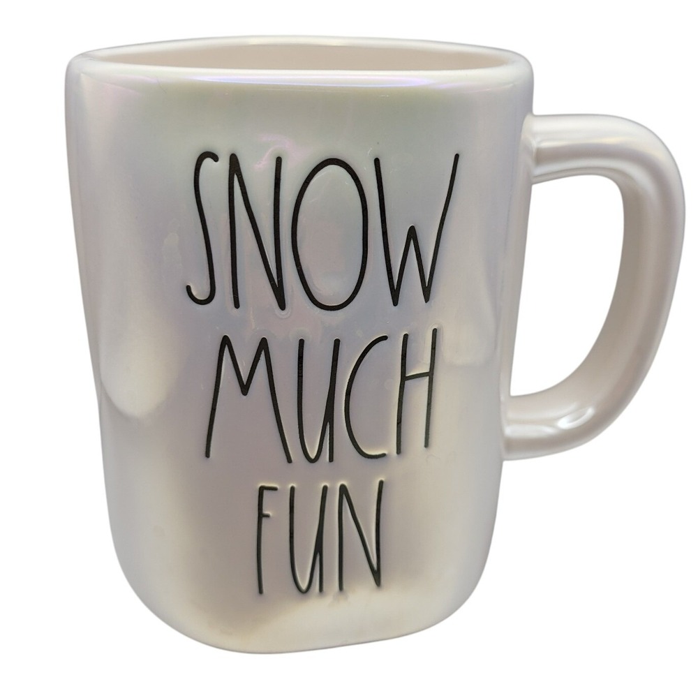 Rae Dunn by Magenta Iridescent Mug SNOW MUCH FUN Winter 2022 Artisan Collection